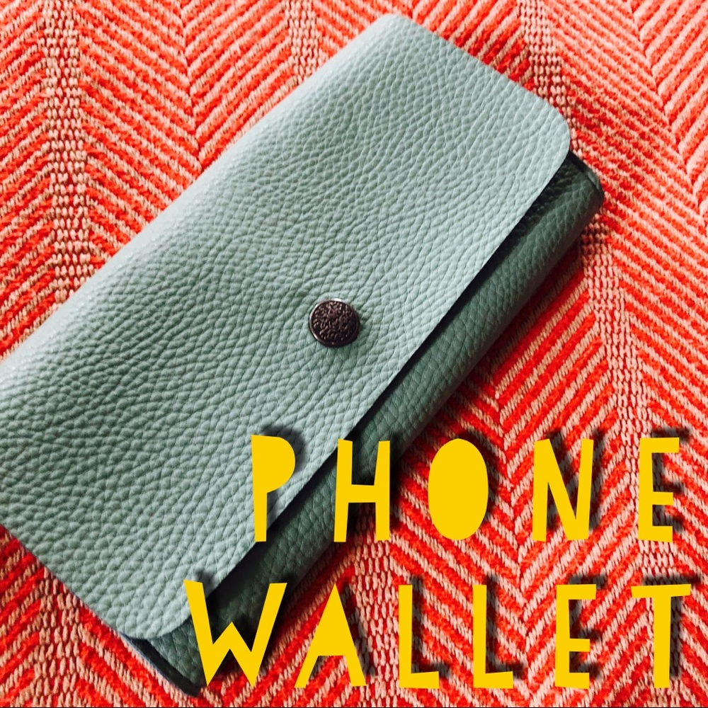🌿 mint green wallet with 📱 pocket 🌿